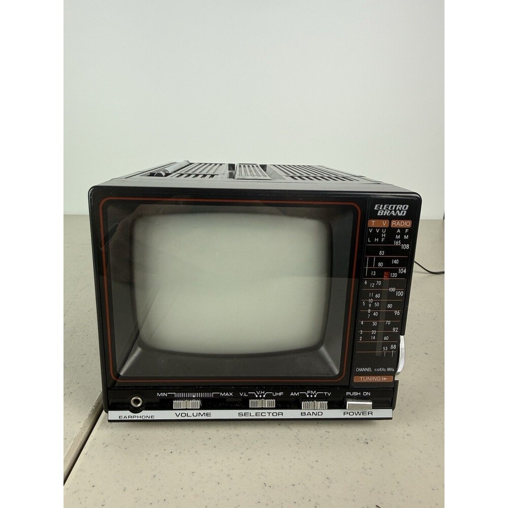 Electro Brand Model 309 Portable Black & White 5” TV/Radio Television